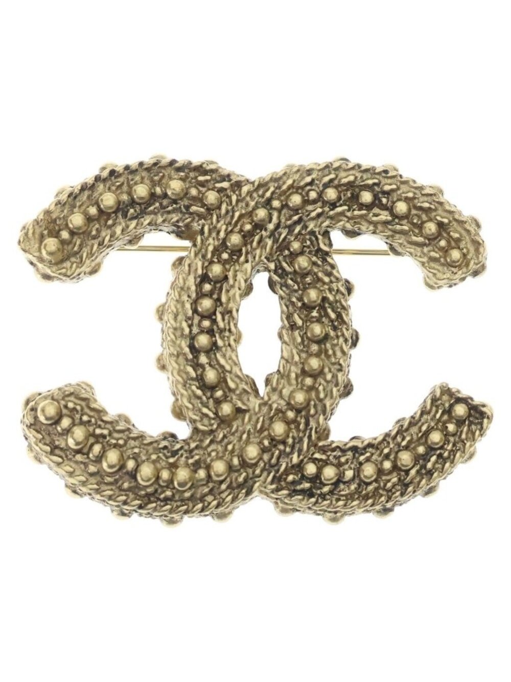 Chanel CC Logo Brooch Pin Badge Gold